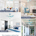 30 in. Blue Ceiling Fans with Lights and Remote, LED Indoor Outdoor Ceiling Fans with 3 Reversible Blades-6-ErisView