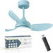 30 in. Blue Ceiling Fans with Lights and Remote, LED Indoor Outdoor Ceiling Fans with 3 Reversible Blades-1-ErisView