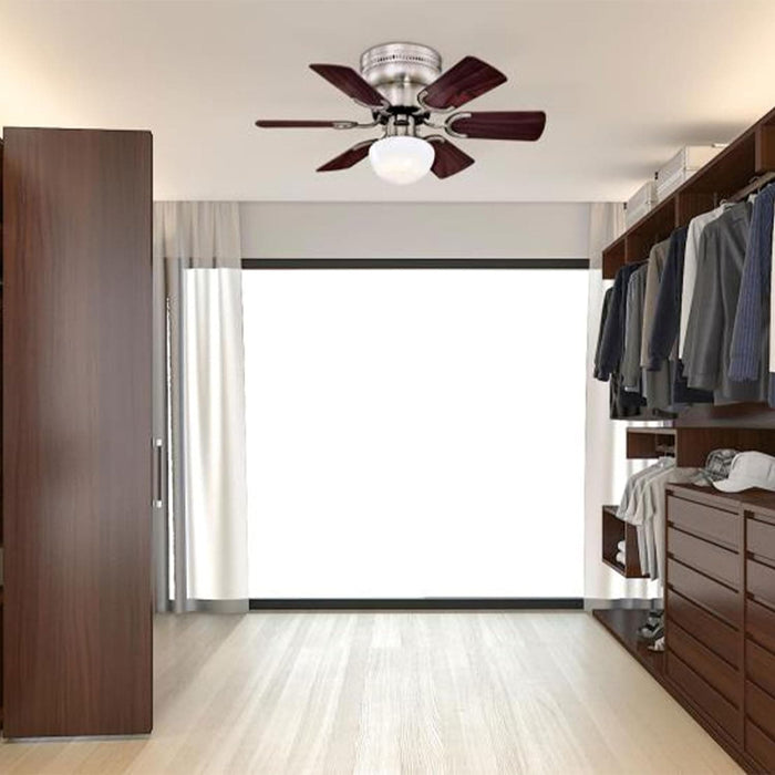 30 in. Brushed Nickel Ceiling Fan with Bowl Light Kit and Candelabra Base Light Bulb, -4-ErisView