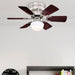 30 in. Brushed Nickel Ceiling Fan with Bowl Light Kit and Candelabra Base Light Bulb, -5-ErisView
