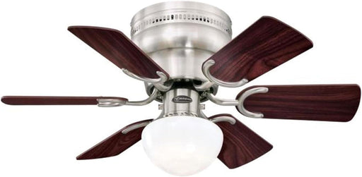 30 in. Brushed Nickel Ceiling Fan with Bowl Light Kit and Candelabra Base Light Bulb, -1-ErisView
