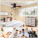 30 in. Caged Small Low Profile Ceiling Fan with Remote Control, Farmhouse Flush Mount Ceiling Fan with Lights, Reversible Ceiling Fan Winter Summer -6-ErisView