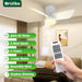 30 in. Ceiling Fan with Light, Quiet Ceiling Fans, Flush Mount Ceiling Fan and Light, White Fandelier Ceiling Fan for Living Room, Office Ceiling Fan-2-ErisView