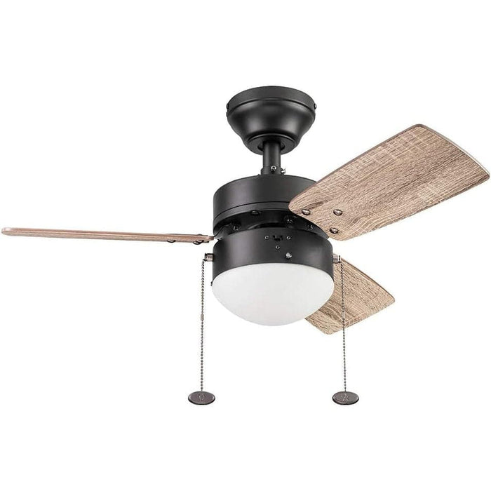 30 in. Contemporary Ceiling Fan, Indoor LED Ceiling Fan with Light, Pull Chain, Reversible Fan for Summer Winter, Bronze Modern Fan with Light-5-ErisView