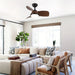 30 in. Farmhouse Downrod Mount Living Room Ceiling Fan with LED Light and Remote Control, Reversible Ceiling Fan for Bedroom-Black-ErisView