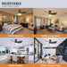 30 in. Flush Mount Ceiling Fan and Light, Small Ceiling Fan with Lights Remote, Black Modern Dimmable Low Profile Ceiling Fan for Bedroom Living Room -2-ErisView