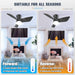 30 in. Flush Mount Ceiling Fan and Light, Small Ceiling Fan with Lights Remote, Black Modern Dimmable Low Profile Ceiling Fan for Bedroom Living Room -4-ErisView