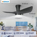 30 in. Flush Mount Ceiling Fan and Light, Small Ceiling Fan with Lights Remote, Black Modern Dimmable Low Profile Ceiling Fan for Bedroom Living Room -6-ErisView