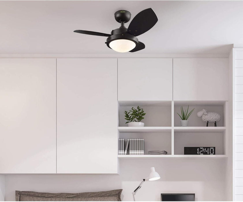 30 in. Indoor Ceiling Fan with Light, Short Blade Ceiling Fan-3-ErisView