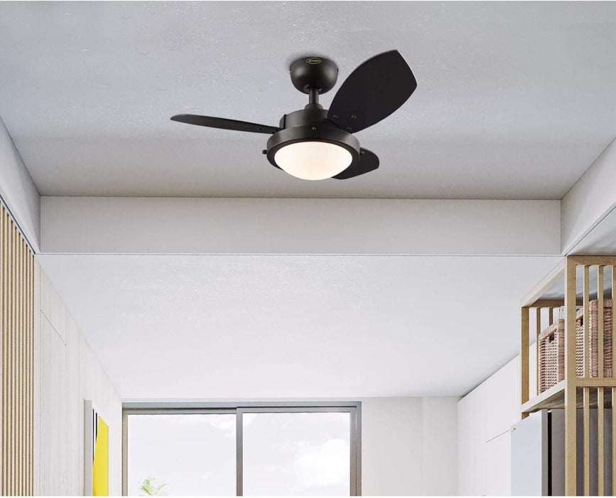 30 in. Indoor Ceiling Fan with Light, Short Blade Ceiling Fan-4-ErisView