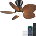 30 in. Indoor Outdoor Ceiling Fan with Light, Tropical Ceiling fan with Remote APP Control, Flush Mount Palm Leaf Ceiling Fan for Bedroom Kitchen-1-ErisView