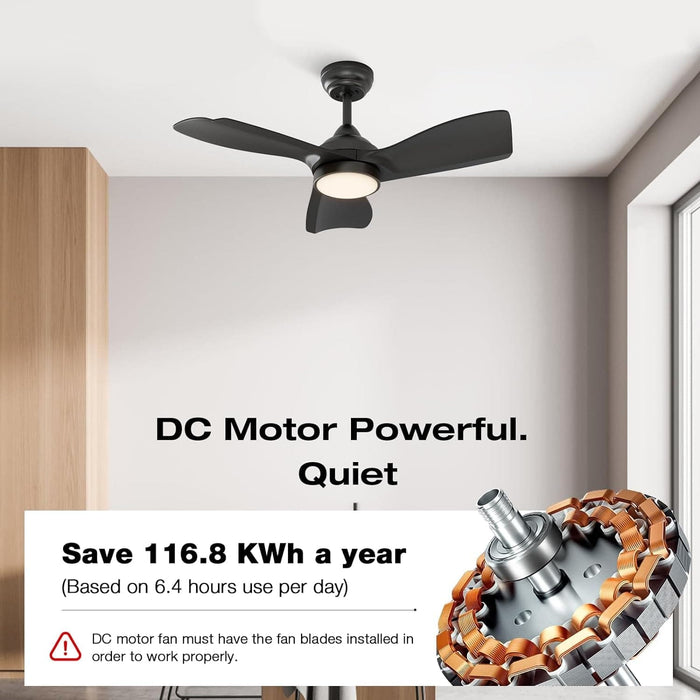 30 in. Indoor Remote Control Ceiling Fan and Light, Dimmable Reversible Ceiling Fan-5-ErisView