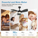 30 in. Indoor Remote Control Ceiling Fan and Light, Dimmable Reversible Ceiling Fan-6-ErisView