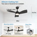 30 in. Indoor Remote Control Ceiling Fan and Light, Dimmable Reversible Ceiling Fan-7-ErisView