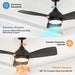 30 in. Indoor Remote Control Ceiling Fan and Light, Dimmable Reversible Ceiling Fan-8-ErisView