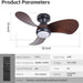 30 in. Low Profile Ceiling Fan with Light and Remote, Flush Mount LED Ceiling Fan and Light, Reversible Ceiling Fan for Bedroom Living Room Dining Room-3-ErisView