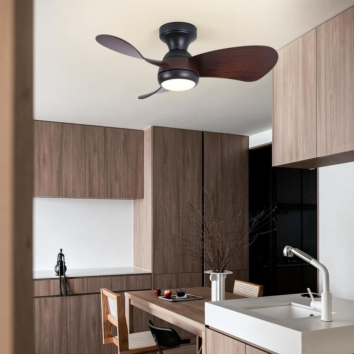 30 in. Low Profile Ceiling Fan with Light and Remote, Flush Mount LED Ceiling Fan and Light, Reversible Ceiling Fan for Bedroom Living Room Dining Room-8-ErisView