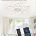 30 in. Modern Flush Mount Ceiling Fan with Remote and APP Control, Flower Ceiling Fan, Low Profile Ceiling Fan with Lights, Silent Ceiling Fan-4-ErisView