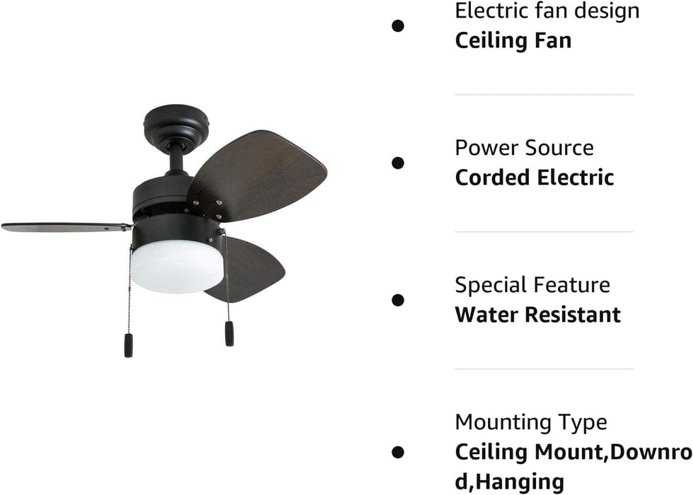 30 in. Modern Indoor LED Ceiling Fan with Light Pull Chain, Reversible Fan in Winter Summer-10-ErisView