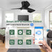 30 in. Quiet Low Profile Ceiling Fan with Lights and Remote APP Control, Reversible Dimmable Flush Mount Black Ceiling Fan for Bedroom Bathroom-2-ErisView