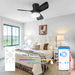 30 in. Quiet Low Profile Ceiling Fan with Lights and Remote APP Control, Reversible Dimmable Flush Mount Black Ceiling Fan for Bedroom Bathroom-7-ErisView