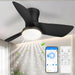 30 in. Quiet Low Profile Ceiling Fan with Lights and Remote APP Control, Reversible Dimmable Flush Mount Black Ceiling Fan for Bedroom Bathroom-1-ErisView