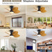 30 in. Remote Control Ceiling Fan and Light, 5 Palm Leaf Ceiling Fan with Light, Bedroom Kitchen Ceiling Fans-4-ErisView