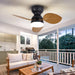 30 in. Remote Control Ceiling Fan and Light, 5 Palm Leaf Ceiling Fan with Light, Bedroom Kitchen Ceiling Fans-9-ErisView