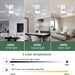 30 in. Remote Control Ceiling Fan and Light APP Control, Low Profile Ceiling Fan with 5 Reversible Blades for Bedroom Kitchen Dining Room Ceiling Fan-3-ErisView