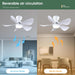 30 in. Remote Control Ceiling Fan and Light APP Control, Low Profile Ceiling Fan with 5 Reversible Blades for Bedroom Kitchen Dining Room Ceiling Fan-4-ErisView