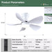 30 in. Remote Control Ceiling Fan and Light APP Control, Low Profile Ceiling Fan with 5 Reversible Blades for Bedroom Kitchen Dining Room Ceiling Fan-5-ErisView