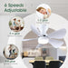 30 in. Remote Control Ceiling Fan and Light APP Control, Low Profile Ceiling Fan with 5 Reversible Blades for Bedroom Kitchen Dining Room Ceiling Fan-6-ErisView