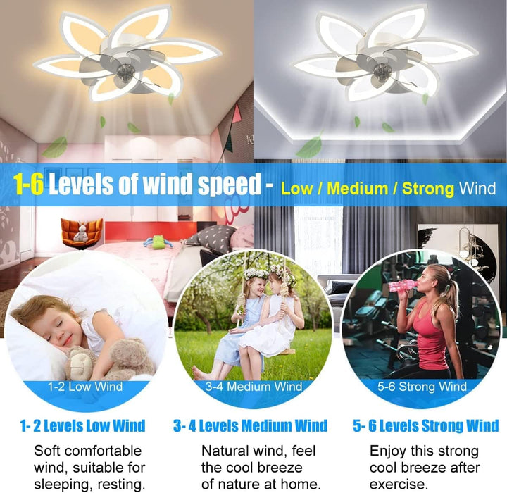 30 in. Remote Control Ceiling Fan with Light, Modern Low Profile Flush Mount Ceiling Fan, Bedroom Living Dining Room Kitchen Ceiling Fans for Low Ceiling-4-ErisView