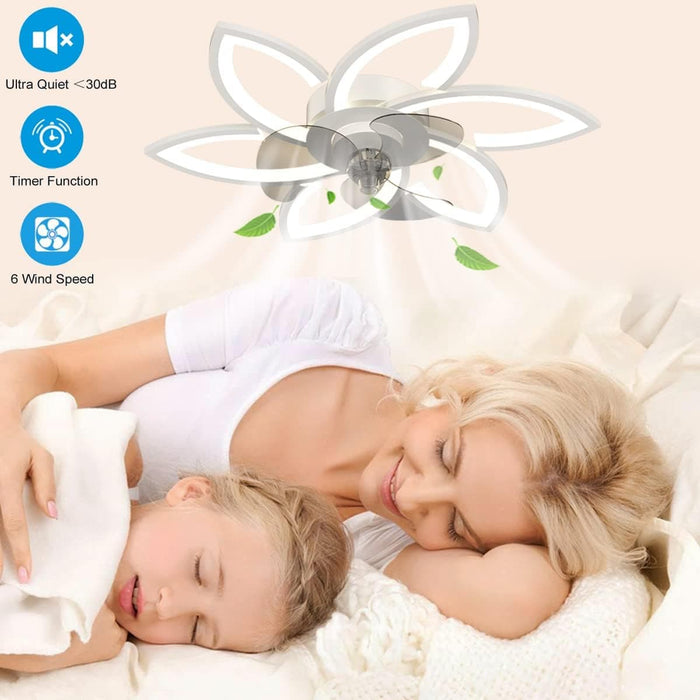 30 in. Remote Control Ceiling Fan with Light, Modern Low Profile Flush Mount Ceiling Fan, Bedroom Living Dining Room Kitchen Ceiling Fans for Low Ceiling-7-ErisView