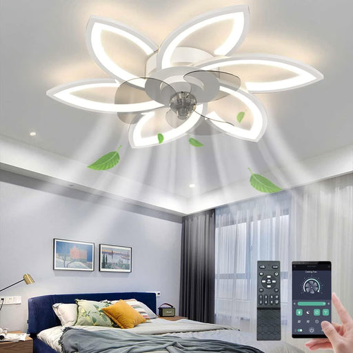 30 in. Remote Control Ceiling Fan with Light, Modern Low Profile Flush Mount Ceiling Fan, Bedroom Living Dining Room Kitchen Ceiling Fans for Low Ceiling-1-ErisView