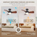 30 in. Small Flush Mount Ceiling Fans Wite Remote APP Control, Wood Ceiling Fan with Lights, Reversible Low Profile Ceiling Fan for Bedroom-3-ErisView
