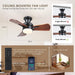 30 in. Small Flush Mount Ceiling Fans Wite Remote APP Control, Wood Ceiling Fan with Lights, Reversible Low Profile Ceiling Fan for Bedroom-5-ErisView