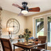 30 in. Small Flush Mount Ceiling Fans Wite Remote APP Control, Wood Ceiling Fan with Lights, Reversible Low Profile Ceiling Fan for Bedroom-6-ErisView