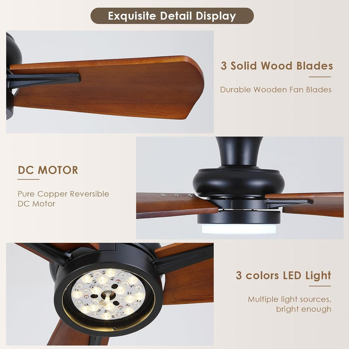 30 in. Small Flush Mount Ceiling Fans Wite Remote APP Control, Wood Ceiling Fan with Lights, Reversible Low Profile Ceiling Fan for Bedroom-7-ErisView