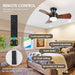 30 in. Small Flush Mount Ceiling Fans Wite Remote APP Control, Wood Ceiling Fan with Lights, Reversible Low Profile Ceiling Fan for Bedroom-8-ErisView