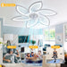 30 in. White Modern Ceiling Fan with Light Remote, Reversible Low Profile Ceiling Fan and Light, Flush Mount Smart Ceiling Fan for Bedroom Living Room-2-ErisView