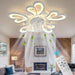 31 in. Flower Modern Ceiling Fan with Light and Remote, Dimmable Silent Invisible Fandelier for Bedroom Living Room, Decorative Ceiling Fan with Light-10-ErisView