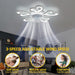 31 in. Flower Modern Ceiling Fan with Light and Remote, Dimmable Silent Invisible Fandelier for Bedroom Living Room, Decorative Ceiling Fan with Light-16-ErisView