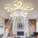 31 in. Flower Modern Ceiling Fan with Light and Remote, Dimmable Silent Invisible Fandelier for Bedroom Living Room, Decorative Ceiling Fan with Light-18-ErisView