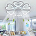 31 in. Flower Modern Ceiling Fan with Light and Remote, Dimmable Silent Invisible Fandelier for Bedroom Living Room, Decorative Ceiling Fan with Light-19-ErisView