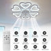 31 in. Flower Modern Ceiling Fan with Light and Remote, Dimmable Silent Invisible Fandelier for Bedroom Living Room, Decorative Ceiling Fan with Light-21-ErisView