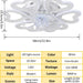 31 in. Flower Modern Ceiling Fan with Light and Remote, Dimmable Silent Invisible Fandelier for Bedroom Living Room, Decorative Ceiling Fan with Light-24-ErisView