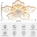 31 in. Flower Modern Ceiling Fan with Light and Remote, Dimmable Silent Invisible Fandelier for Bedroom Living Room, Decorative Ceiling Fan with Light-34-ErisView