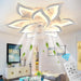 31 in. Flower Modern Ceiling Fan with Light and Remote, Dimmable Silent Invisible Fandelier for Bedroom Living Room, Decorative Ceiling Fan with Light-45-ErisView