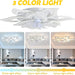 31 in. Flower Modern Ceiling Fan with Light and Remote, Dimmable Silent Invisible Fandelier for Bedroom Living Room, Decorative Ceiling Fan with Light-53-ErisView